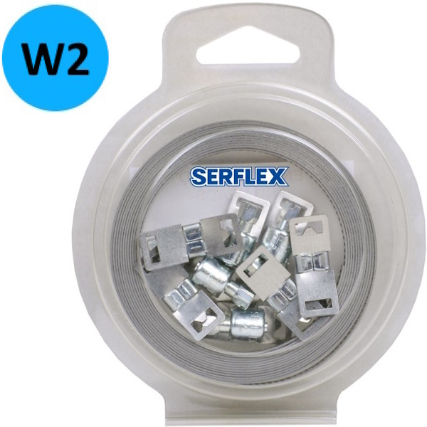SERFLEX Nastro a Banda Perforata in Acciaio Aisi 430 (W2) da MT 3 con 6 Testine - R.E.I.T